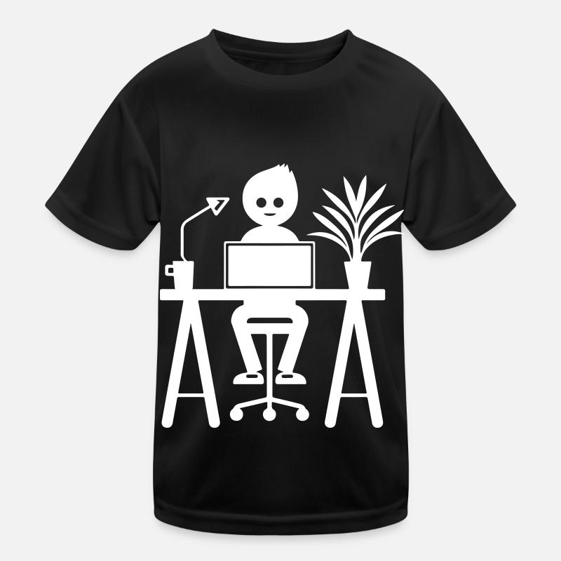 Arbeiter Computer Job - Kinder Funktions-T-Shirt - Schwarz