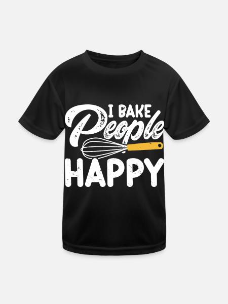 Backen Bäcker Bäckerei - Kinder Funktions-T-Shirt - Schwarz - Vorne
