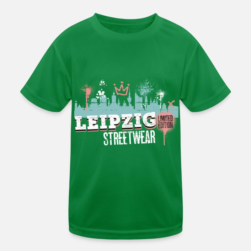 Leipzig Skyline City Germany Graffiti Art Kids Functional T-Shirt