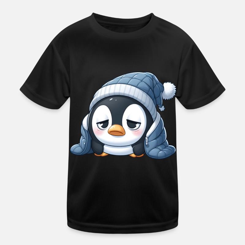 Müder Pinguin Kinder Funktions-T-Shirt