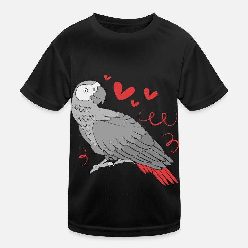 Parrot Grey Kids Functional T-Shirt