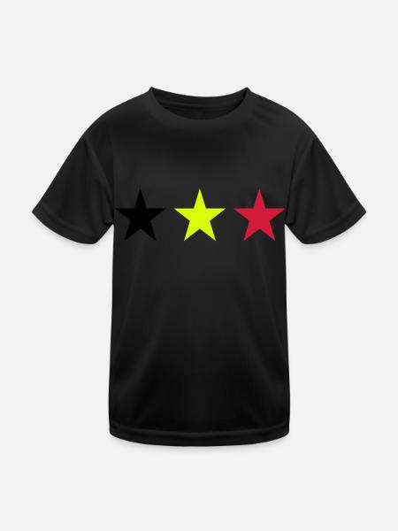 Belgien - Kinder Funktions-T-Shirt - Schwarz - Vorne