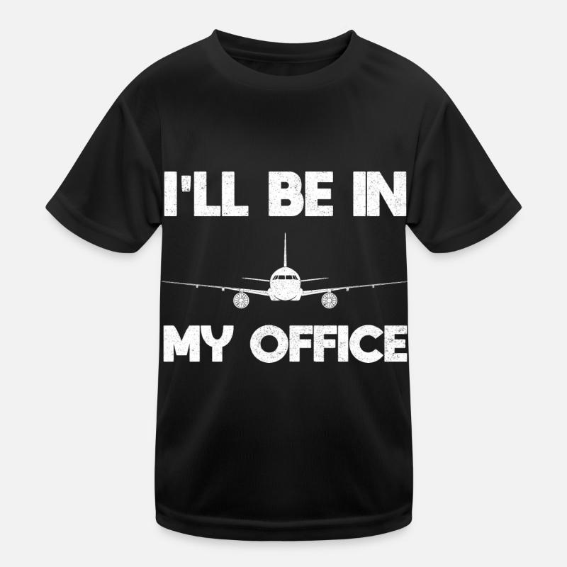 Flugzeug Pilot Fliegen Büro Cockpit I Geschenk Kinder Funktions-T-Shirt