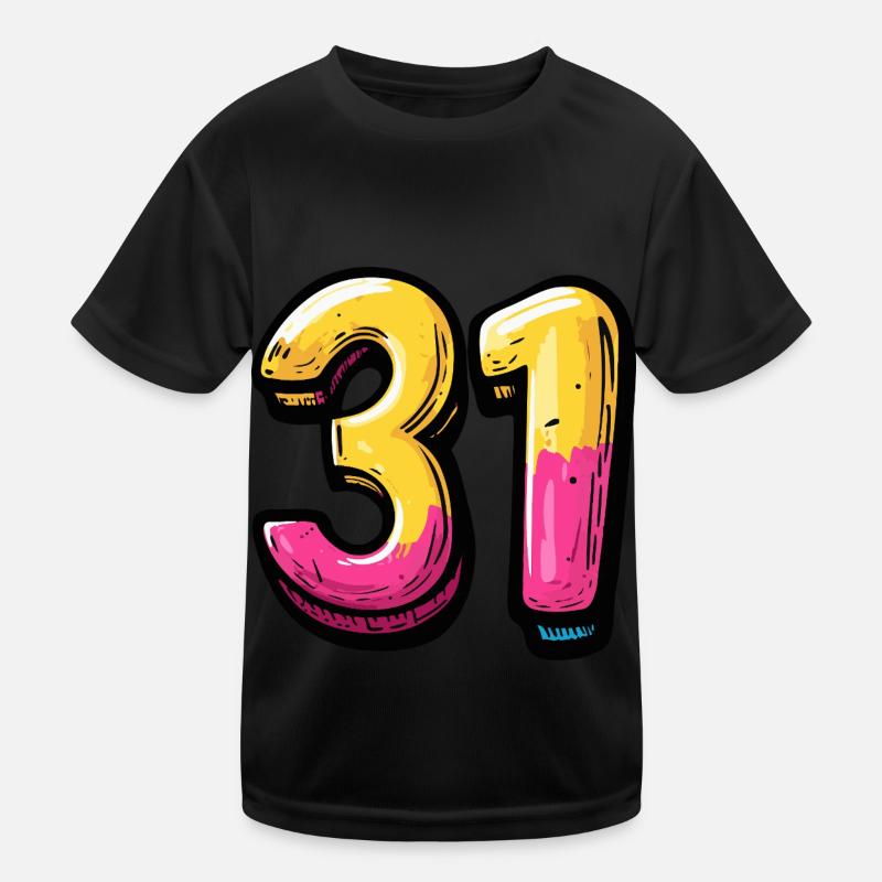31 Nombre Coloré T-shirt sport Enfant
