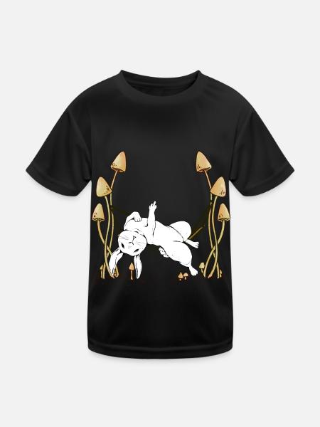 Bunny Hammock Chilling Rabbit Bunnies - Kids Functional T-Shirt - black - Front