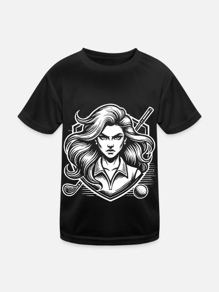 Cooles Hockey Logo Design für alle Hockeyspieler - Kinder Funktions-T-Shirt - Schwarz - Vorne