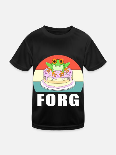 Frosch Laubfrosch - Kinder Funktions-T-Shirt - Schwarz - Vorne