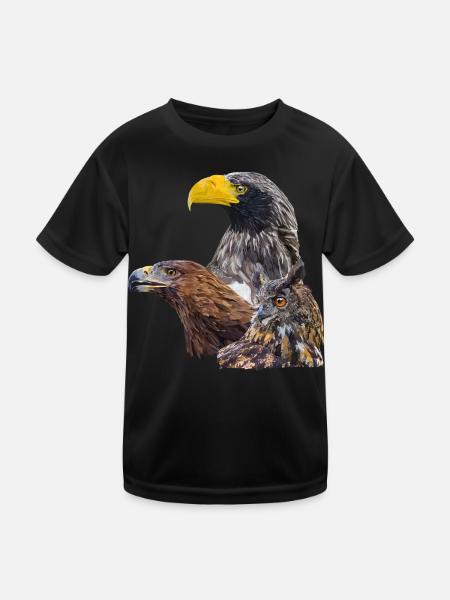 Oiseaux de proie - T-shirt sport Enfant - noir - Devant