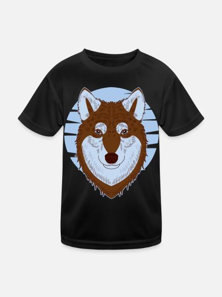 Siberian Husky - Kids Functional T-Shirt - black - Front