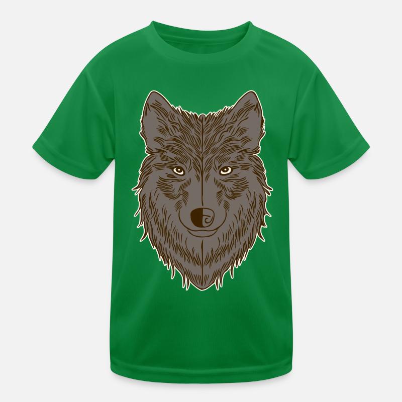 Wolfsmotiv Kinder Funktions-T-Shirt