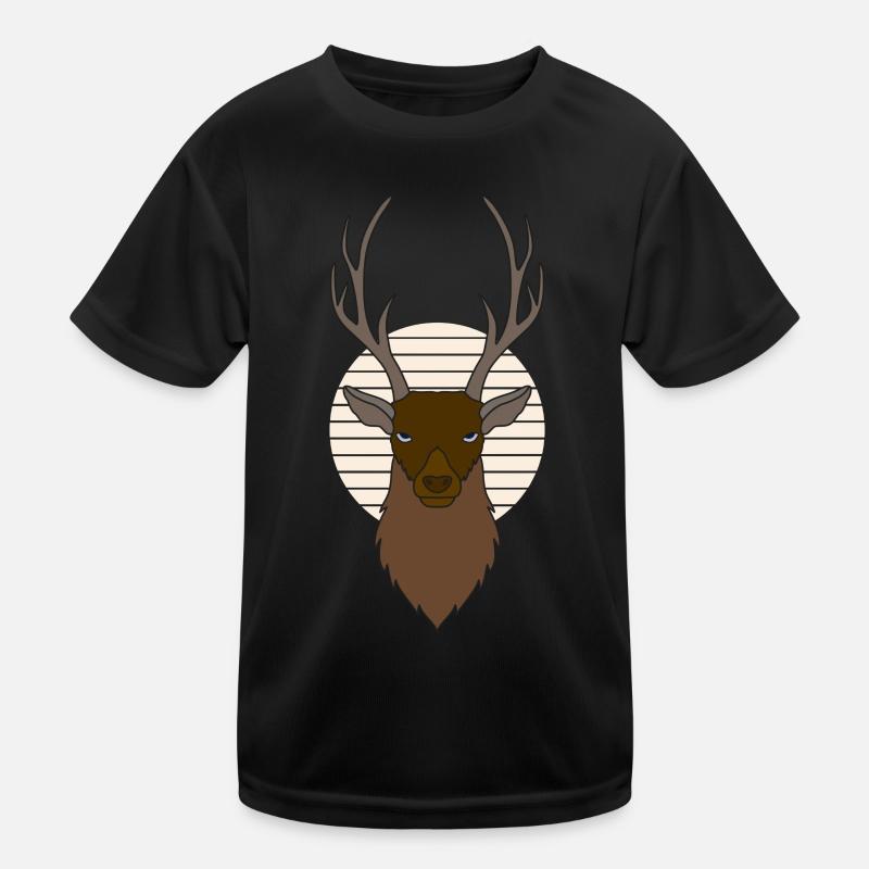 Rothirsch Geweih mit Hirschgeweih Kinder Funktions-T-Shirt
