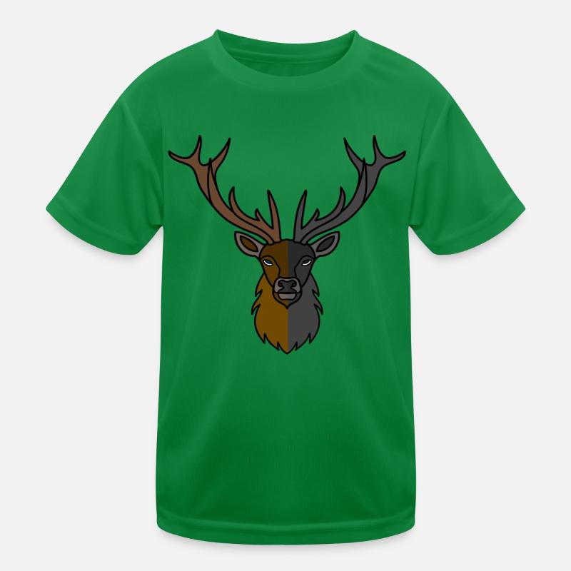 Rothirsch Geweih mit Hirschgeweih Kinder Funktions-T-Shirt