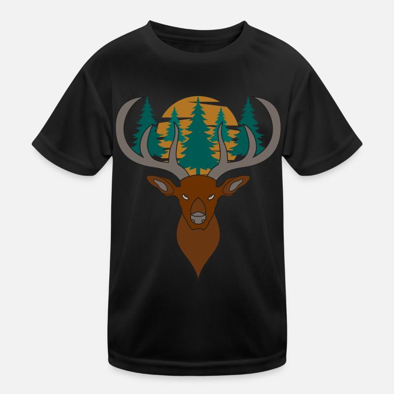 Bois de cerf rouge avec des bois de cerf T-shirt sport Enfant