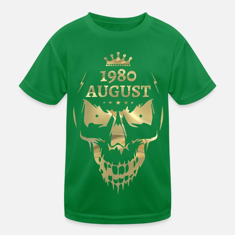 August 1980 Skull Gold Kids Functional T-Shirt