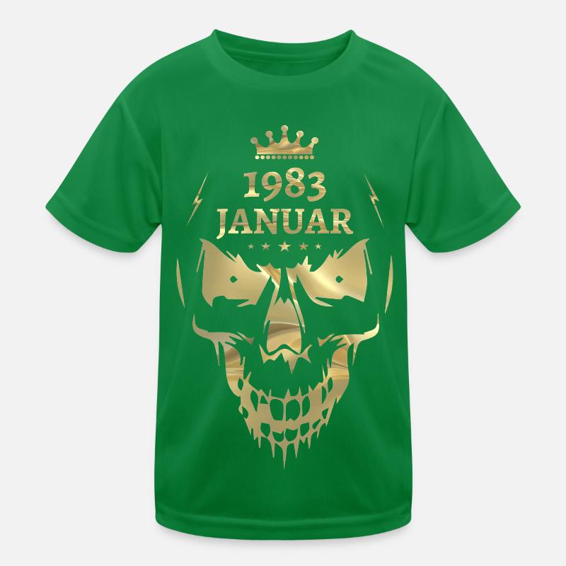 Janvier 1983 Skull Gold T-shirt sport Enfant