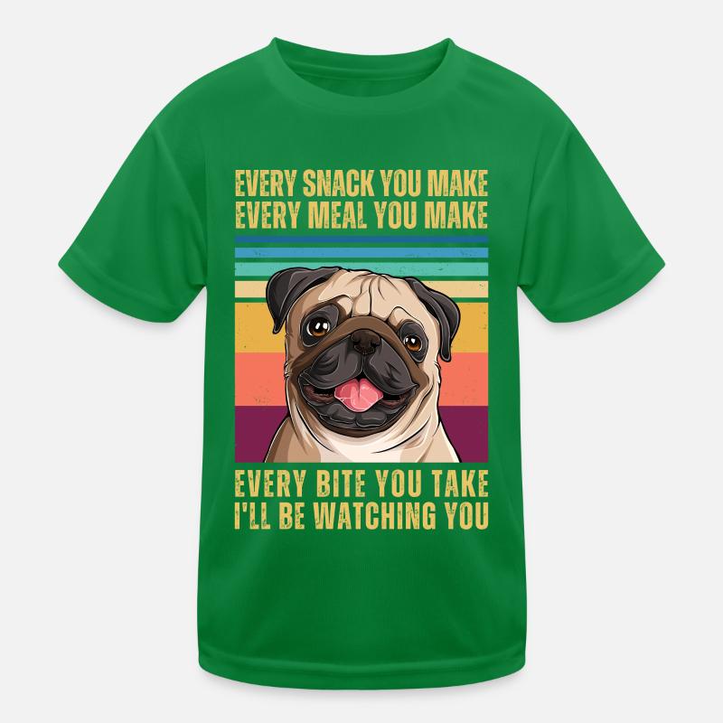Mops beobachten Kinder Funktions-T-Shirt