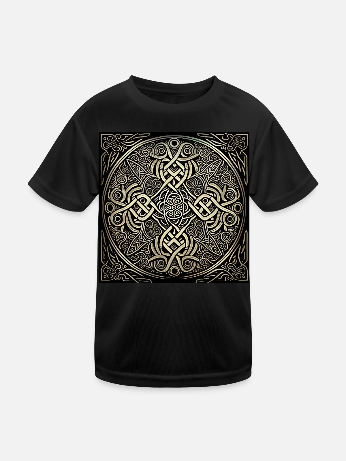 Celtic Pattern - Kids Functional T-Shirt - black - Front