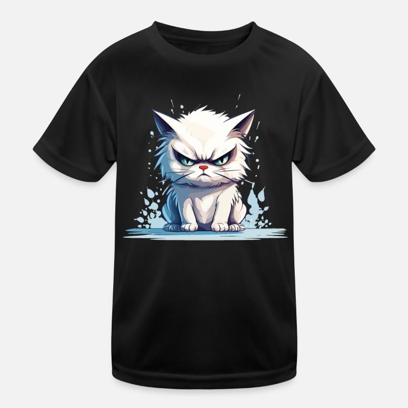 cat grumpy grumpy grumpy meow funny Kids Functional T-Shirt