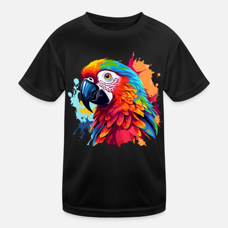 Perroquets colorés éclaboussures de couleur T-shirt sport Enfant