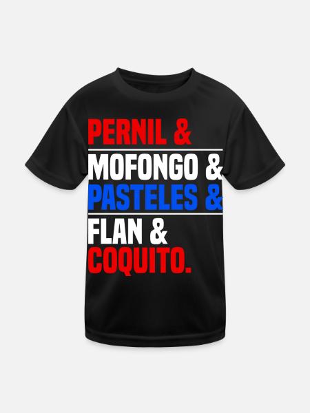 Puerto Rico Flagge | Puerto Ricaner Geschenkideen - Kinder Funktions-T-Shirt - Schwarz - Vorne