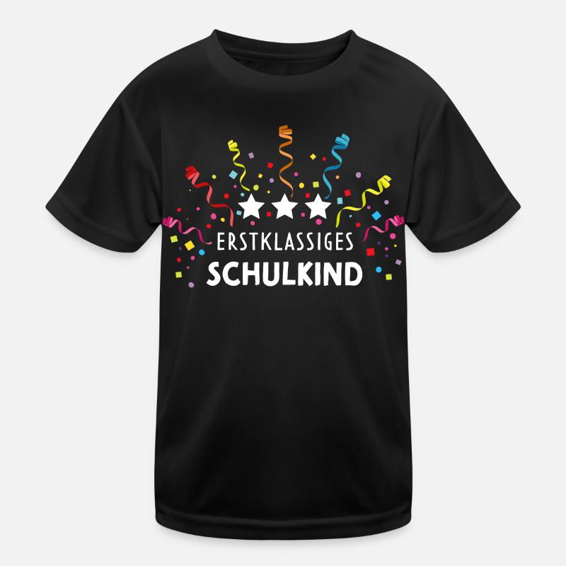 Erstklassiges Schulkind Einschulung Erstklässler - Kinder Funktions-T-Shirt - Schwarz