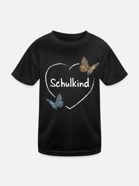 Schulkind Grundschule Grundschüler Einschulung - Kinder Funktions-T-Shirt - Schwarz - Vorne