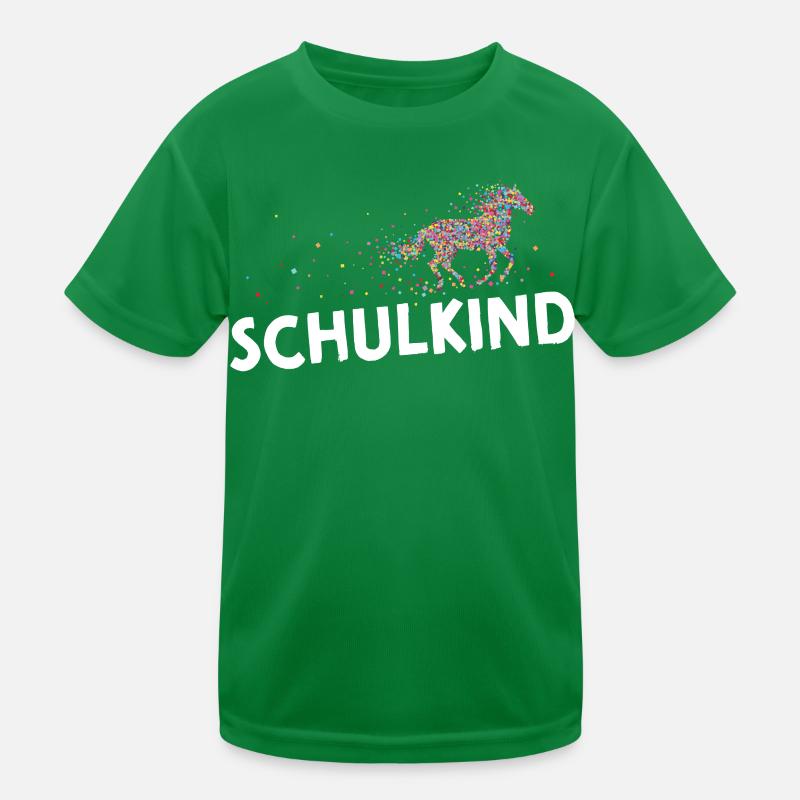 Schulkind Grundschule Pferde Pferdemädchen Reiten Kinder Funktions-T-Shirt