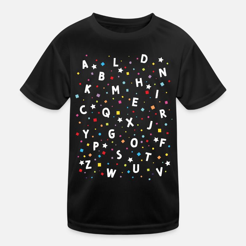 ABC Einschulung Schulanfang Schulanfänger Lesen - Kinder Funktions-T-Shirt - Schwarz