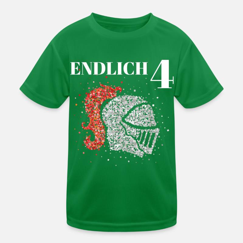 Endlich 4 Vier Ritter Ritterhelm Kostümersatz Kinder Funktions-T-Shirt