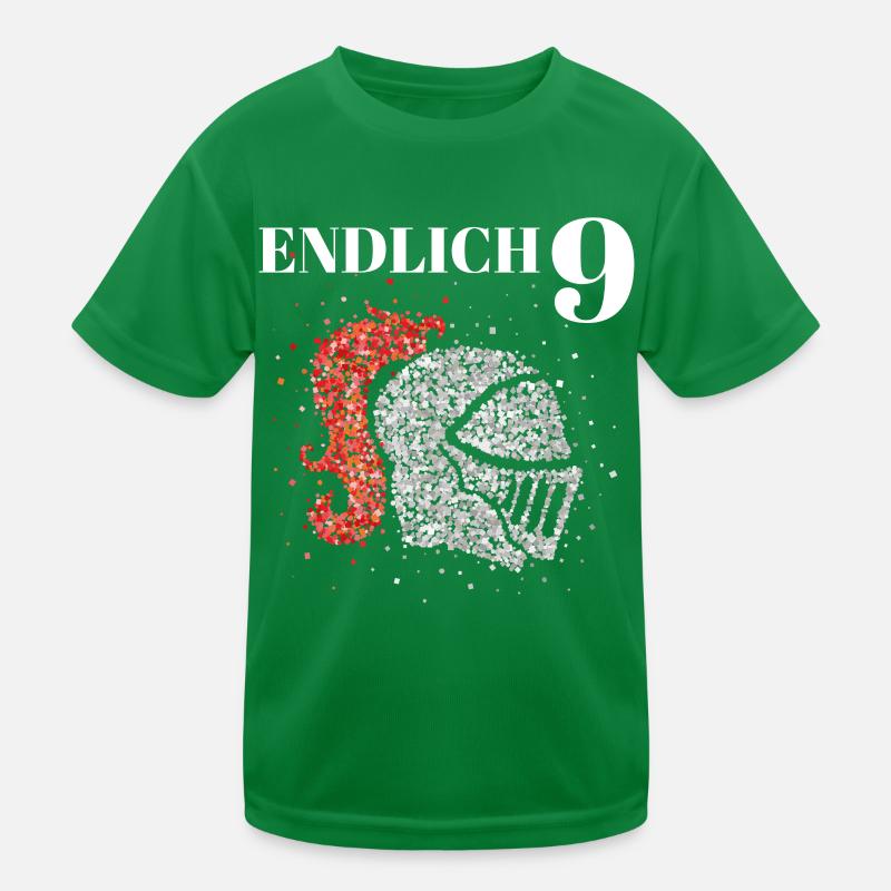 Endlich 9 neun Ritter Ritterhelm Kostümersatz Kinder Funktions-T-Shirt