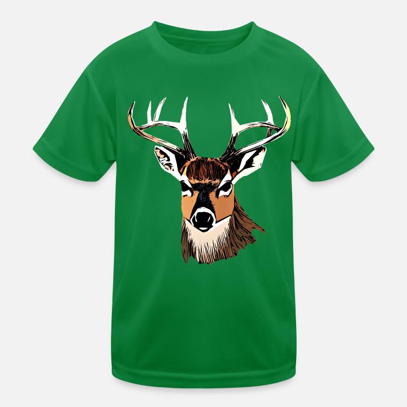 Rothirsch Geweih mit Hirschgeweih Kinder Funktions-T-Shirt