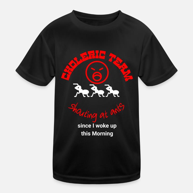 Choleric Team - Kinder Funktions-T-Shirt - Schwarz