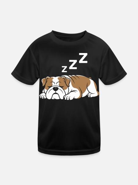 Bulldogge - Kinder Funktions-T-Shirt - Schwarz - Vorne
