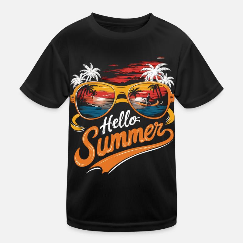 Hello Summer - Surfer et profiter du soleil T-shirt sport Enfant