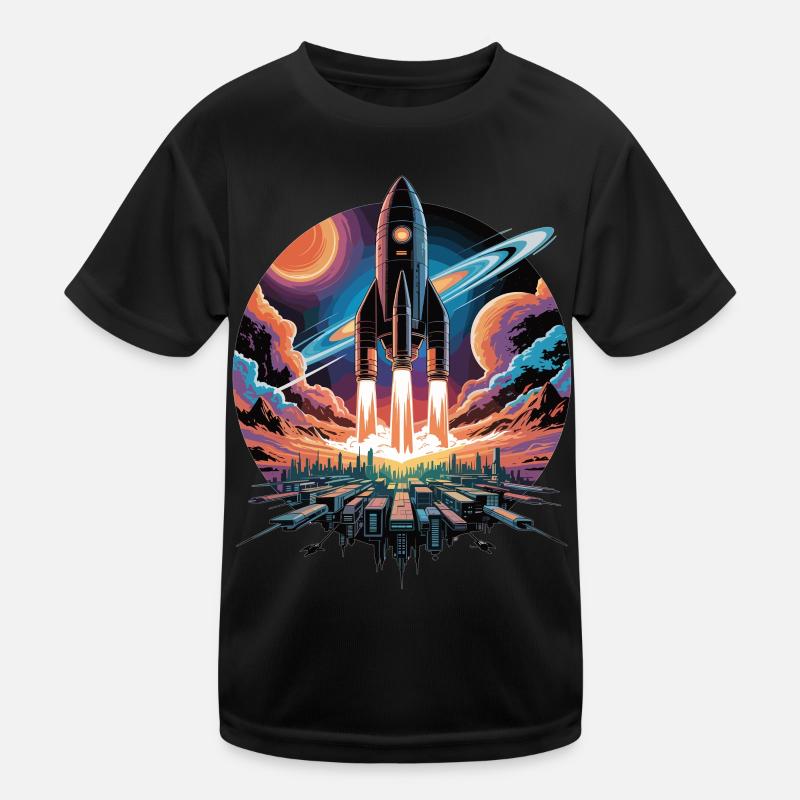 Vol spatial élégant avec fusée T-shirt sport Enfant