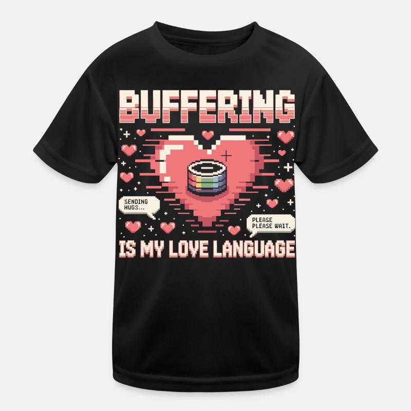 Pixel Heart Loading Bar Kids Functional T-Shirt