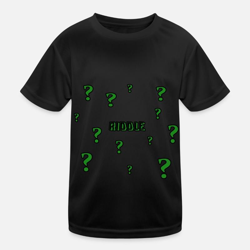 Rätsel - Kinder Funktions-T-Shirt - Schwarz