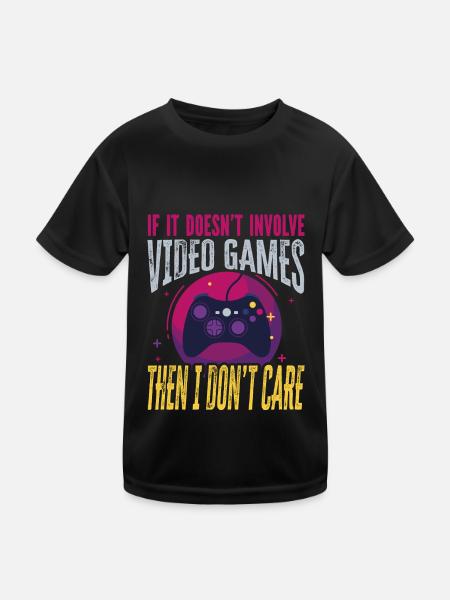 Zocker Gamer Designe - Kinder Funktions-T-Shirt - Schwarz - Vorne