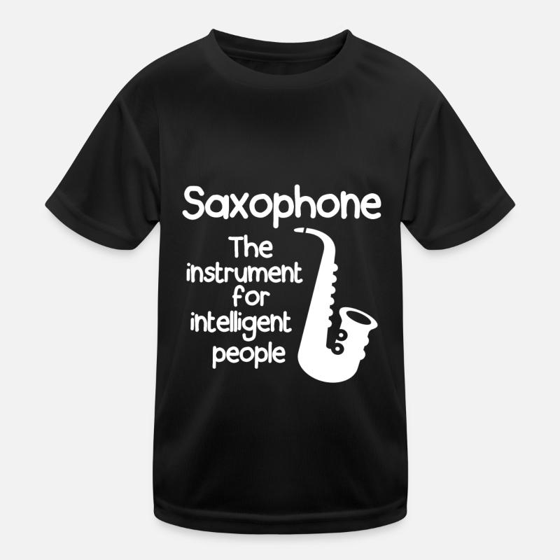 Saxophone Instrument - Kids Functional T-Shirt - black