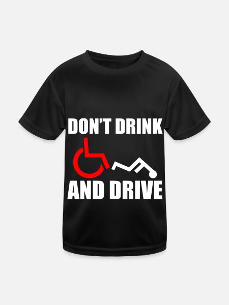 Rollstuhl Humor Behinderte - Kinder Funktions-T-Shirt - Schwarz - Vorne
