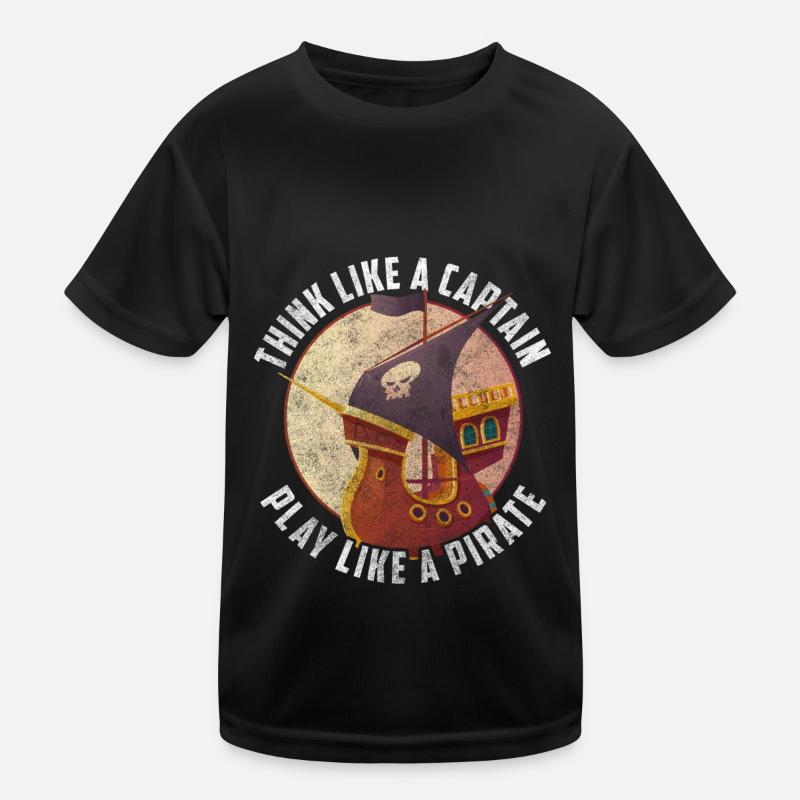 Piratenschiff Schatzsuche Augenklappe Schiff Kinder Funktions-T-Shirt