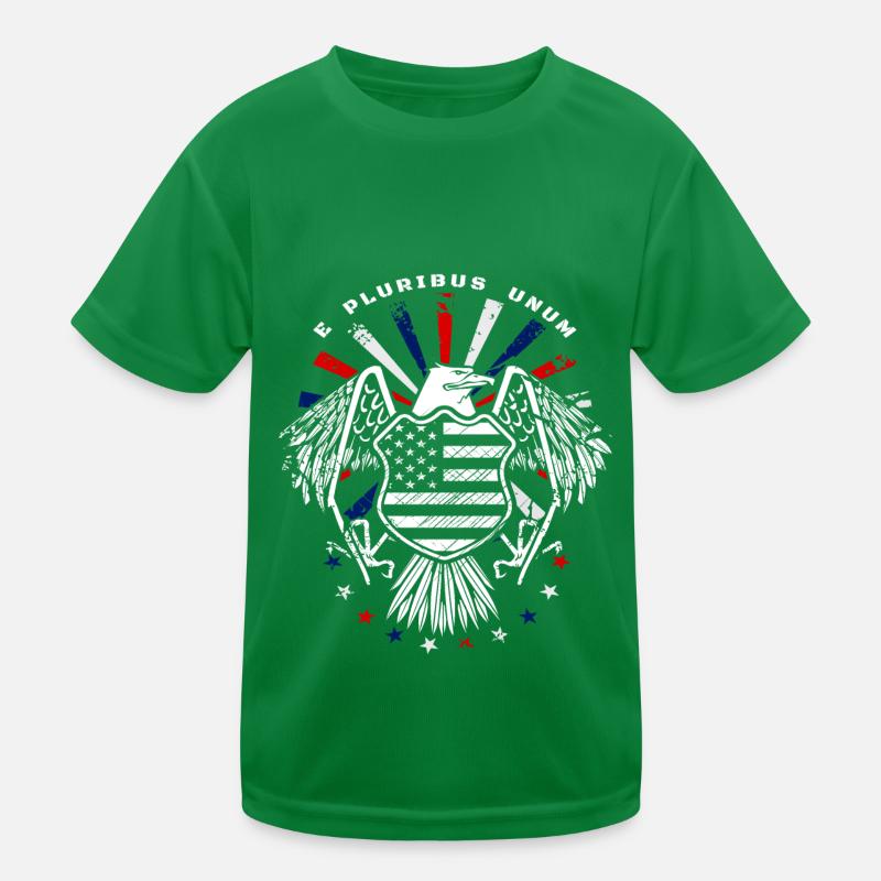 E Pluribus Unum mit US Flagge und Adler Kinder Funktions-T-Shirt