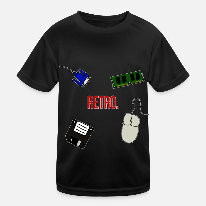 Retro Computer Lettering Statement Gift 90s Kids Functional T-Shirt