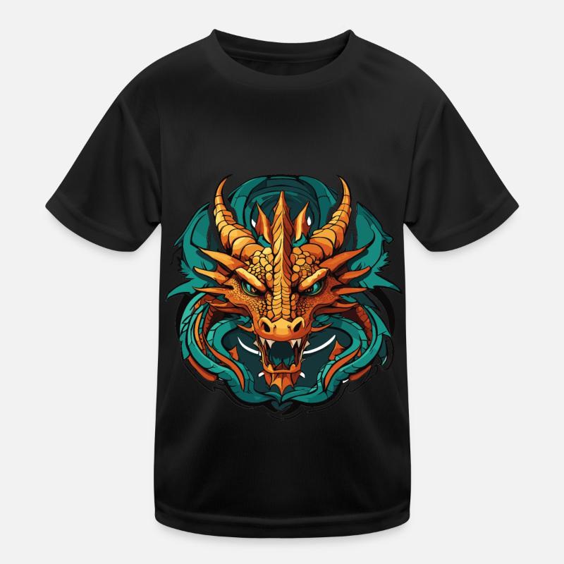 Dragon head sticker design Kids Functional T-Shirt