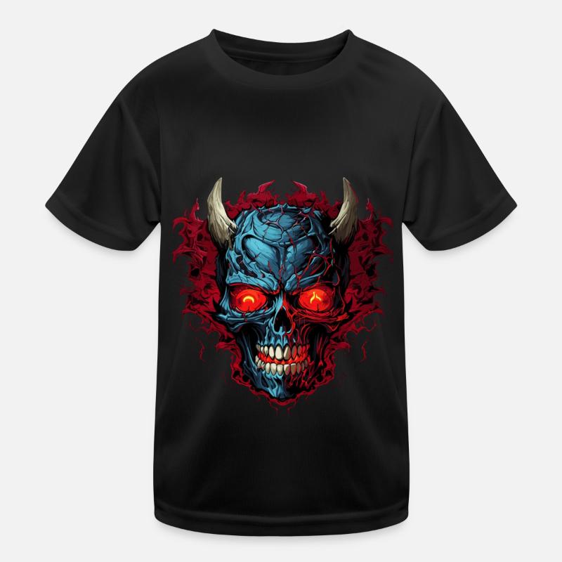 Abstrakte Teufel Satan Skelett Dämonen Kinder Funktions-T-Shirt