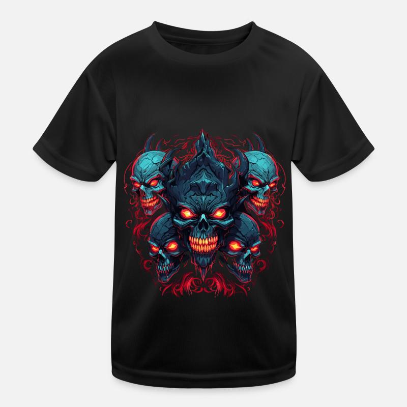 Abstrait Diable Satan Squelette Démons T-shirt sport Enfant