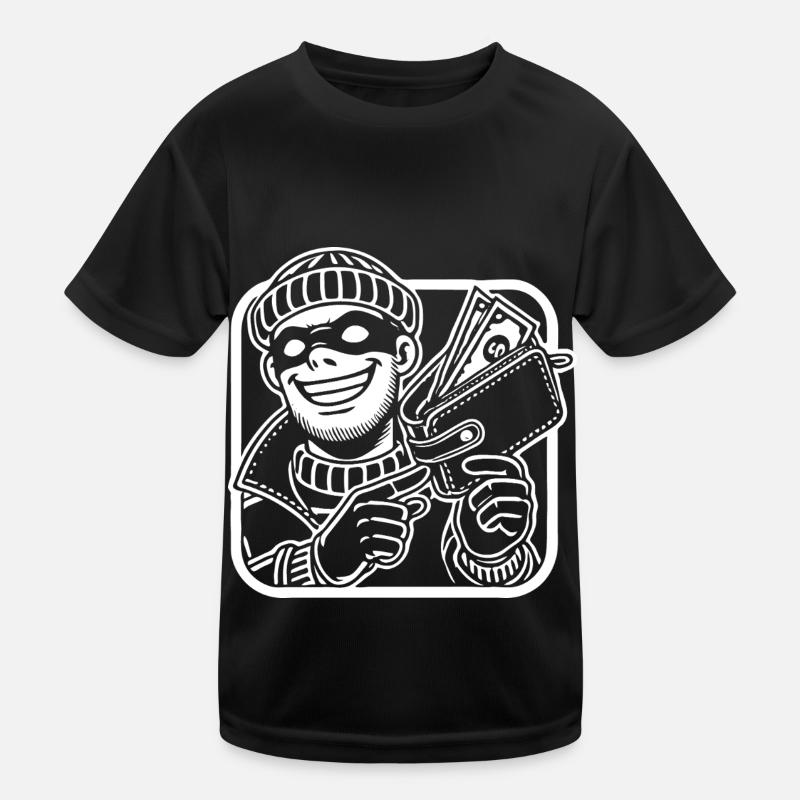 Beware of Pickpockets – Funny Thieves Design Kids Functional T-Shirt