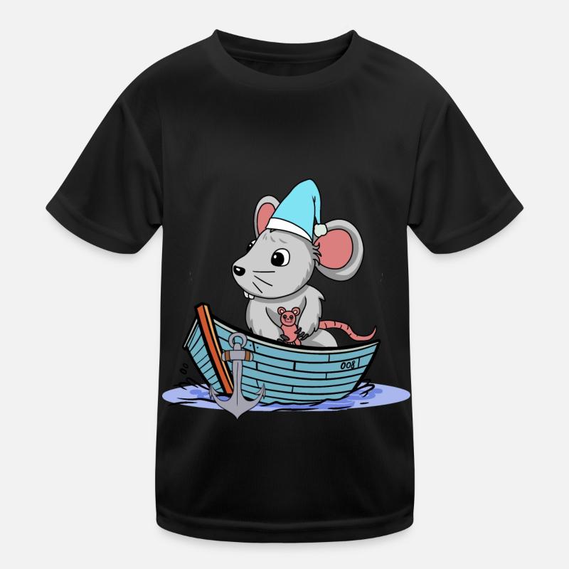maritim Maus Nager Boot Schifffahrt Reise Kind Kinder Funktions-T-Shirt