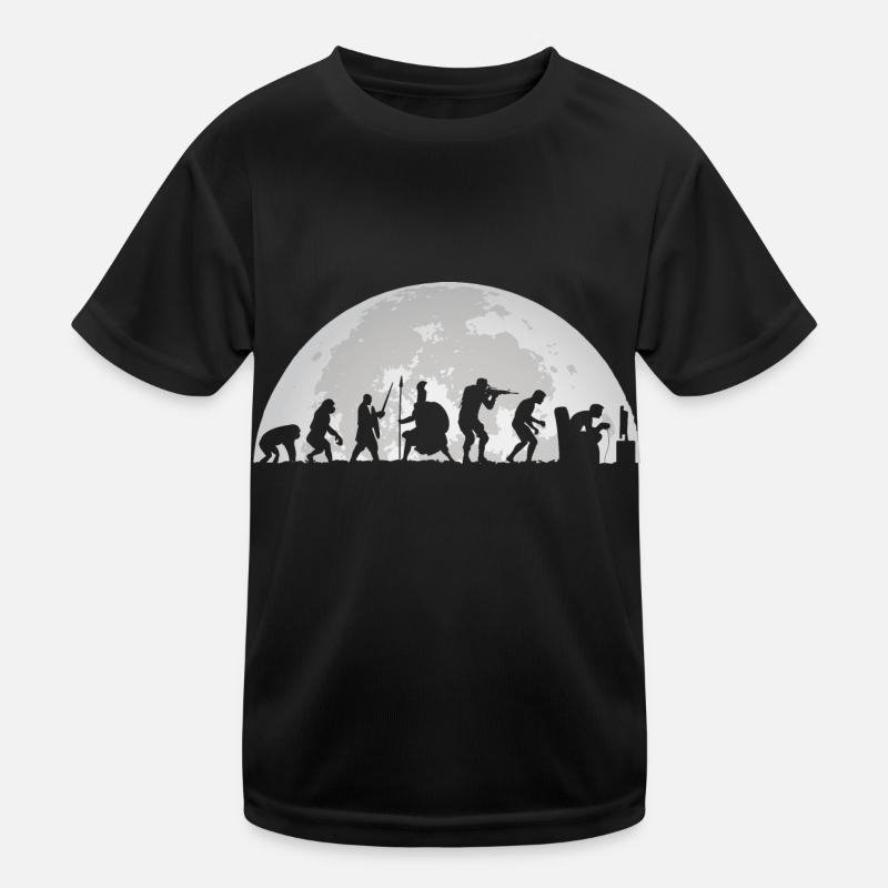 Gamer Mitternacht Vollmond Mond Evolution Gaming Kinder Funktions-T-Shirt