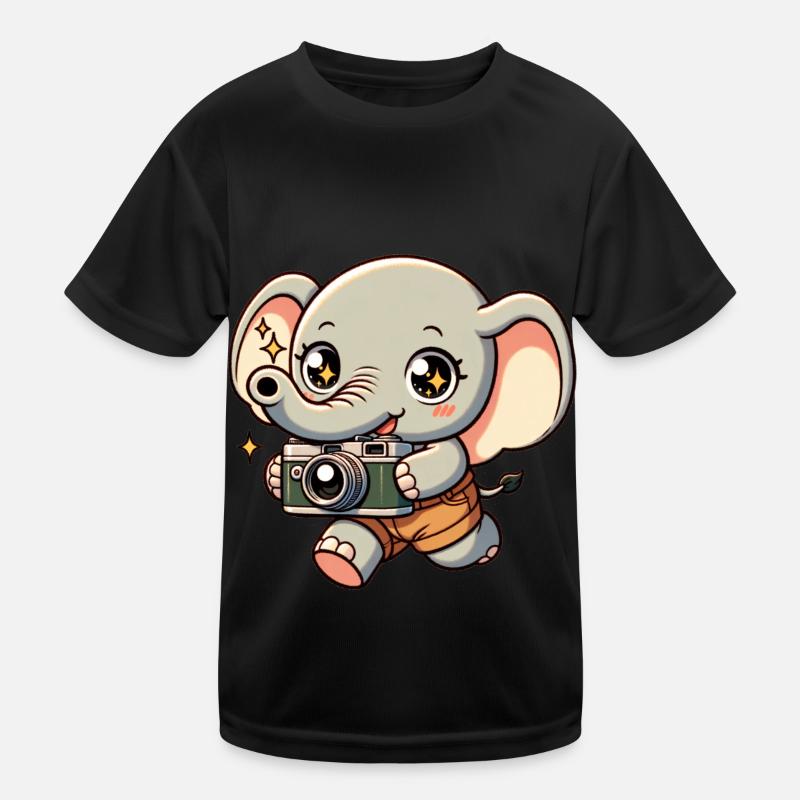 Photographie d’éléphant petit éléphant Shutterbug T-shirt sport Enfant